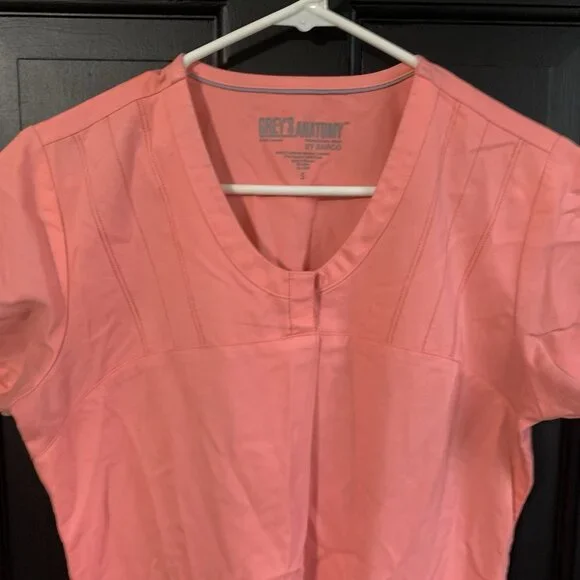 Grey's Anatomy By Barco Women's Medical Scrub Top Rose poly rayon Size Medium - Picture 2 of 10